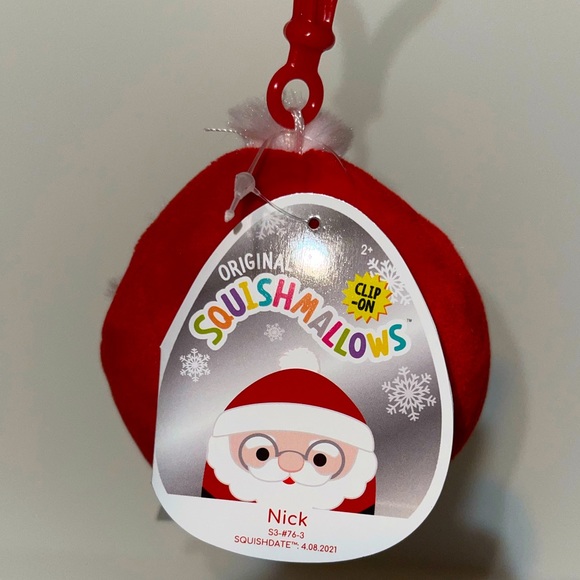 New Nick, Dawn, Carol, and Bartie Squishmallows 2022 Christmas Clip Set of 4 - Picture 8 of 10